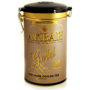 Чорний чай Akbar (Акбар) Голд в металевій банці 225г